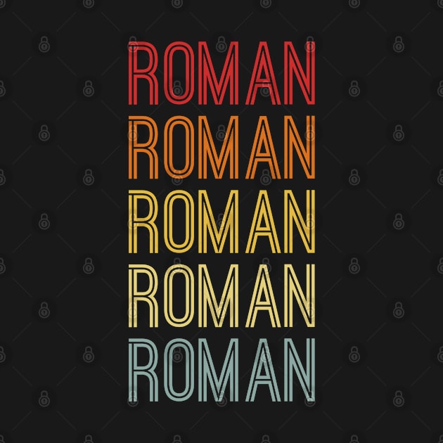 Roman Name Vintage Retro Pattern by CoolDesignsDz