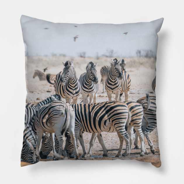 Safari Zebras Pillow by withluke