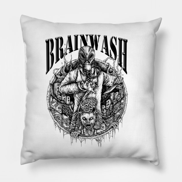 Brainwash Pillow by HornArt