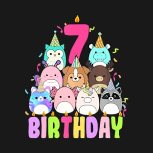 Its My 7Th Birthday Squish Squad Mallow Girls Kids T-Shirt