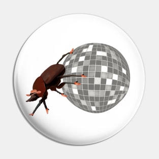 Funny Dung Beetle Disco Cowboy Pin