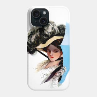 Sad girl with hat and parasol Phone Case