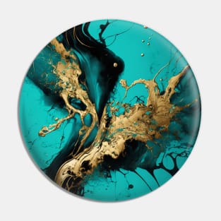 Cascade of Cyan - Abstract Alcohol Ink Resin Art Pin