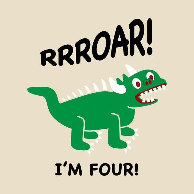 Lil Hodag Roar I'm Four Children’s Character by BlueSkyTheory