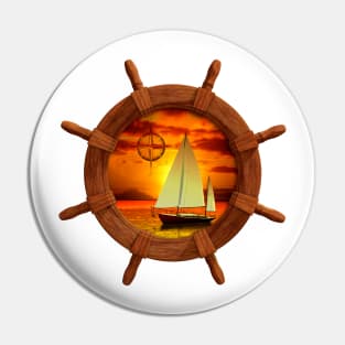 Sailboat Sunset Pin