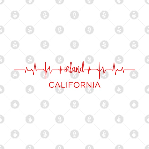 I Love Orland California USA Heartbeat Funny T-Shirt For Men Women Custom by lorijaquelyn