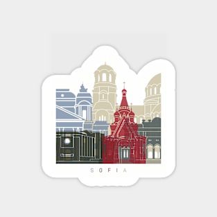 Sofia skyline poster Magnet