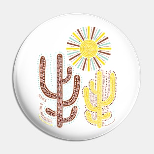 Sun and Cactus Pin