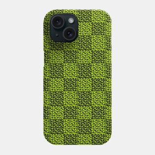 Checkerboard hearts pattern in Lime Green Phone Case