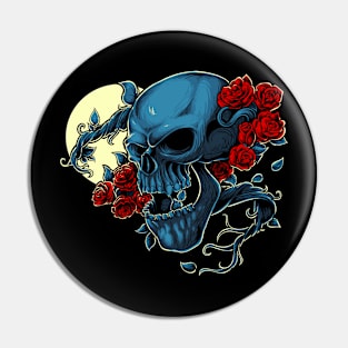 Rose and Skull Pin