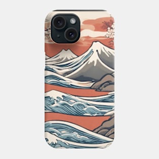 mountain and waves of japan Phone Case