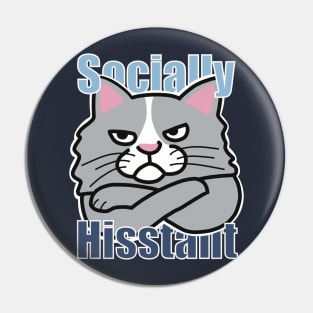 Socially Hisstant Cat Pin