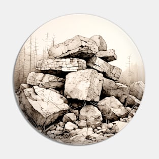 Stack of Rocks: He's as Smart as a Stack of Rocks on a Dark Background Pin