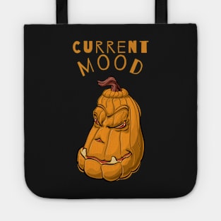 Funny Current Mood Halloween Pumpkin Grumpy Face Gifts Tote