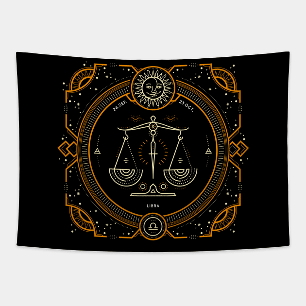 Libra Sacred Symbol Tapestry by DISOBEY