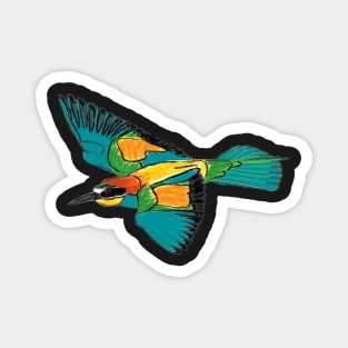 Nice Artwork showing an European Bee-Eater in Flight III Magnet