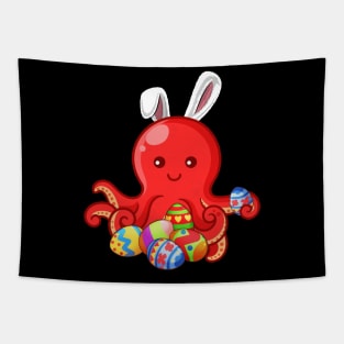 Octopus Dab Dabbing Dressed Bunny Egg Hunting Easter T-Shirt tee Tapestry