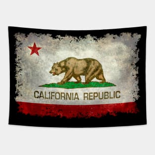 California Republic State Flag in Grungy Textures Tapestry