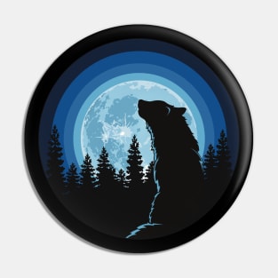 Moonlit Wolf Pin