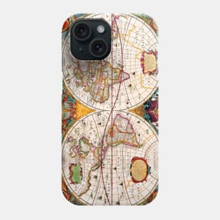 Henricus Hondius - World Map 1630 - Henricus Hondius - Ancient Worlds Phone Case