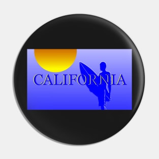 California surfer face mask design A Pin