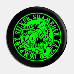 Silver Shamrock Tattoo Company Leprechaun Fink in Green! Pin