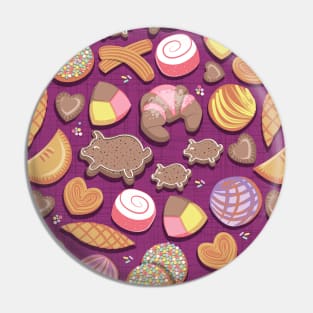 Mexican Sweet Bakery Frenzy // pattern // pink background pastel colors pan dulce Pin