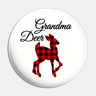 Buffalo Plaid Christmas Deer Pin