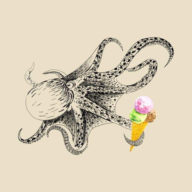 octopus with ice cream by VicaVeresk