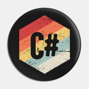 Retro C# Programming Icon Pin