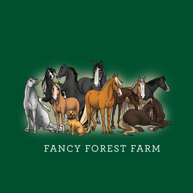 Fancy Forest Farm • Family Portrait • White Text by FalconArt