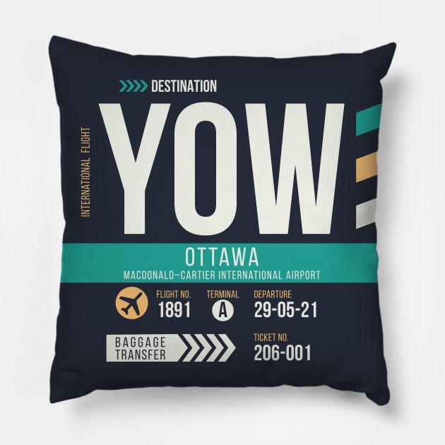 Ottawa (YOW) Airport Code Baggage Tag Pillow by SLAG_Creative