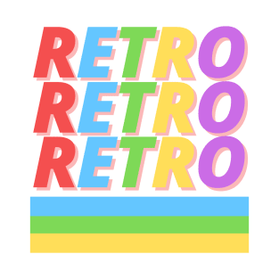 Retro Retro - Cute Colorful Typography Design T-Shirt