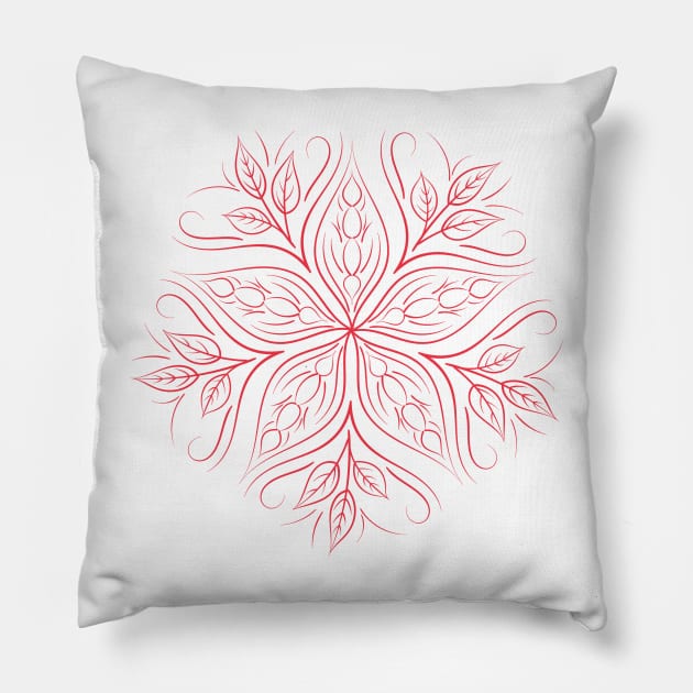 Red Mandala Pillow by SWON Design