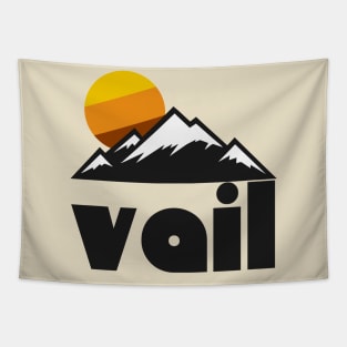 Retro Vail Colorado ))(( Tourist Souvenir Travel Design Tapestry