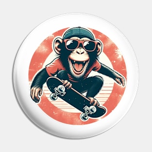 monkey skater Pin