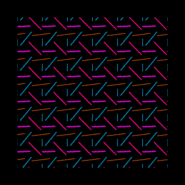 Retro 90s Neon Zigzag Lines - Wavy, Funky Pattern by JDWFoto