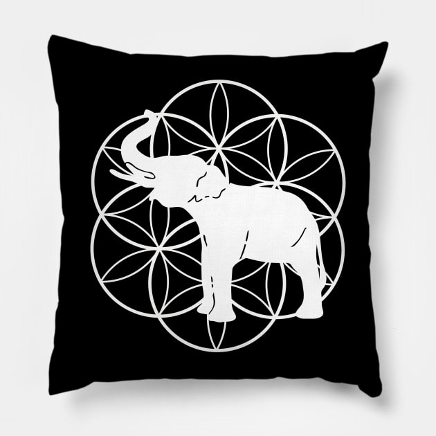 Funny Elephant Geometry T-shirt Pillow by thefriendlyone
