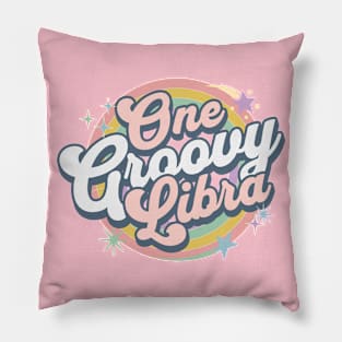 One Groovy Libra Cute retro Design in Pastel Colors Pillow