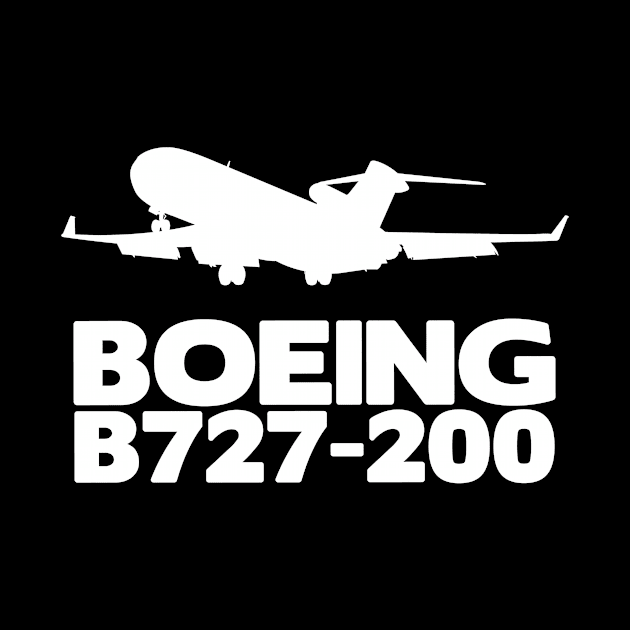 Boeing B727-200 Silhouette Print (White) by TheArtofFlying