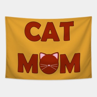 Cat Mom (Burnt Red) Tapestry