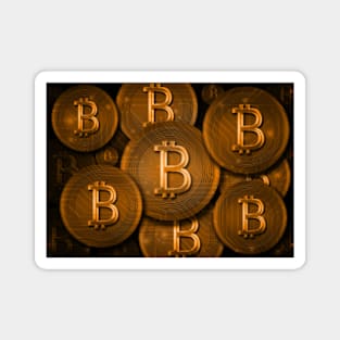 Bitcoin background digital illustration Magnet