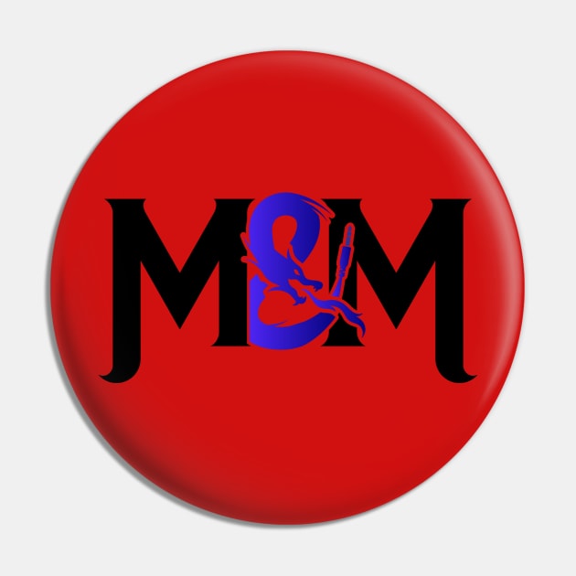 M&M Blue Black Logo Pin by Microphones and Monsters