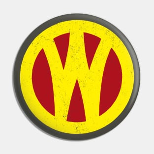 O&W Railroad NYO&W Railway Yellow & Red Logo Distressed Pin