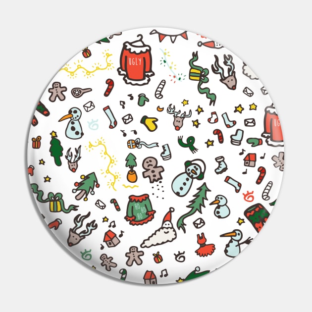 All Over Christmas Doodles Pin by Gunes Ozcan