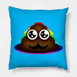 Rainbow Poop Emoji Pillow