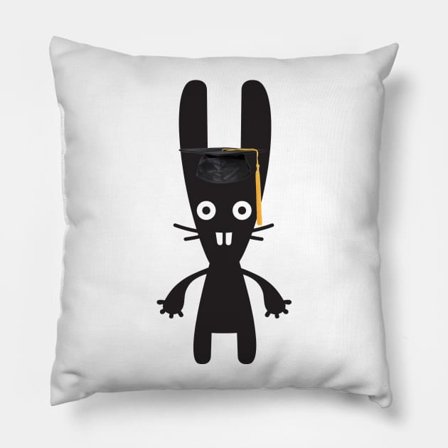 Student bunny Pillow by Molenusaczech