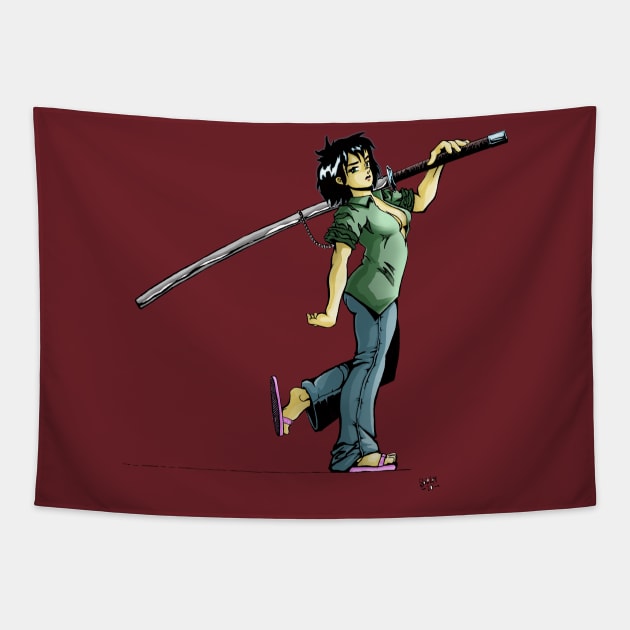 Asplenia Studios Nodachi Girl Tapestry by AspleniaStudios