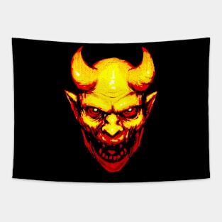 Demon head color Tapestry