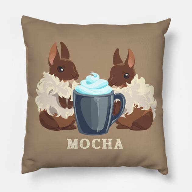 mocha bunnies Pillow by Alienfirst